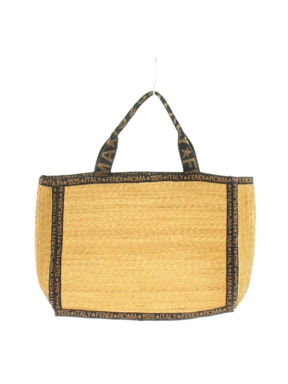 Fendi Basket Tote Logo Beige Black - Picture 2 of 6